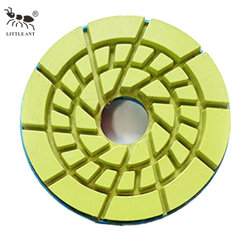 Little Ant 5 "125mm Snail Lock Resina Polishing Polishing Polish com PVC Backing Wet Use Use 5 polegadas Granite Mármore Terrazzo Quartz