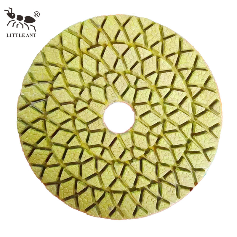Little Ant Diamond Hybrid Polishing Pad seco e úmido diamante flexível para granito de mármore de pedra amarelo de concreto