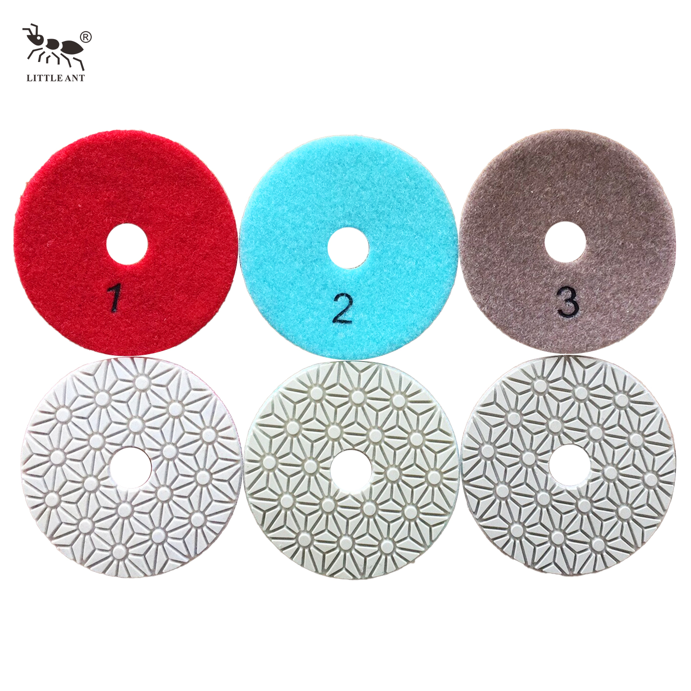 Little Ant 3 ou 4 Passos Modelo de Flor Diamond Polishing Polding Flexível para Pedra Granito Terrazzo de Terrazzo de Concreto
