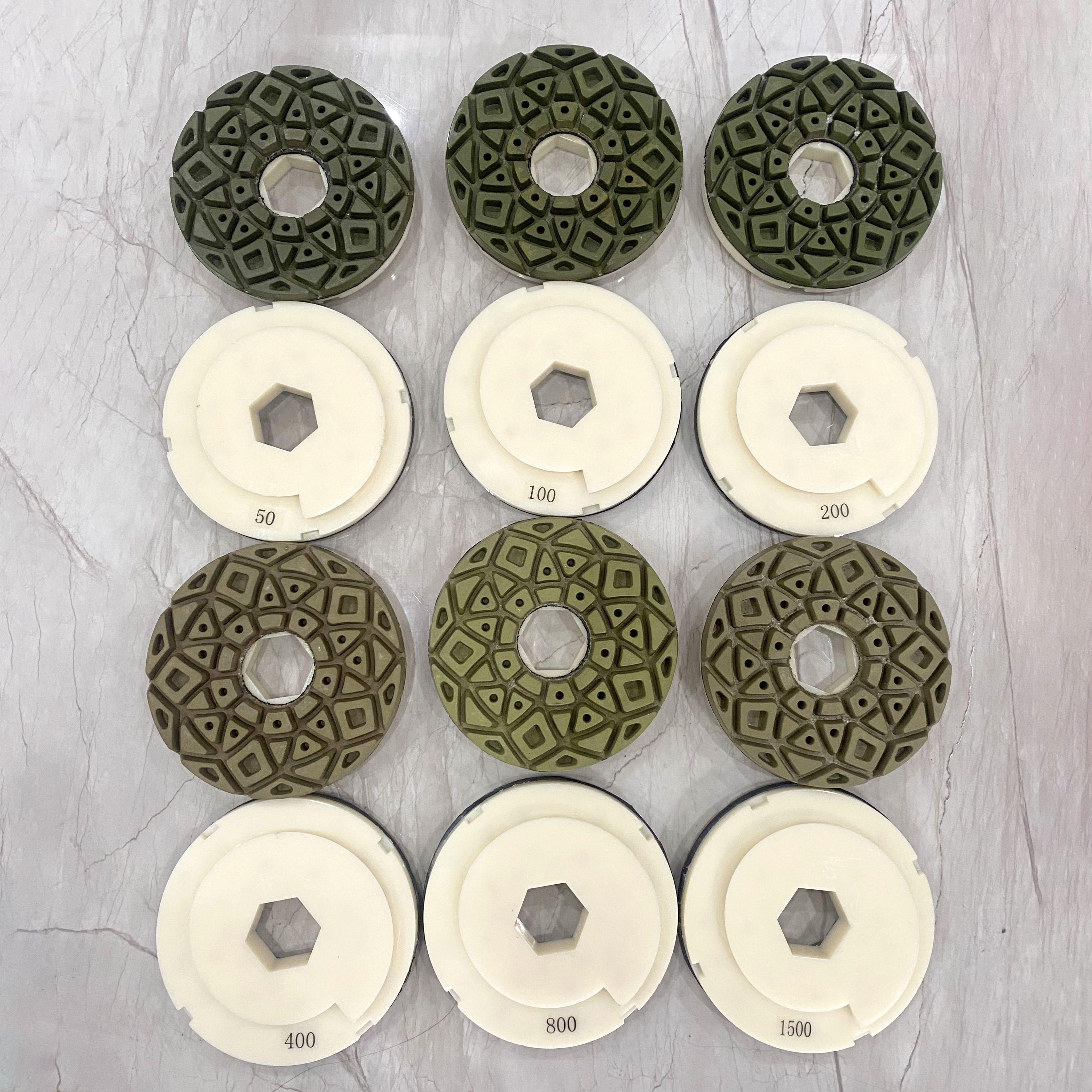 Little Ant Snail Lock 5 polegadas 125mm Polimento de borda de resina com PVC Backer Granite Marble Terrazzo Quartz