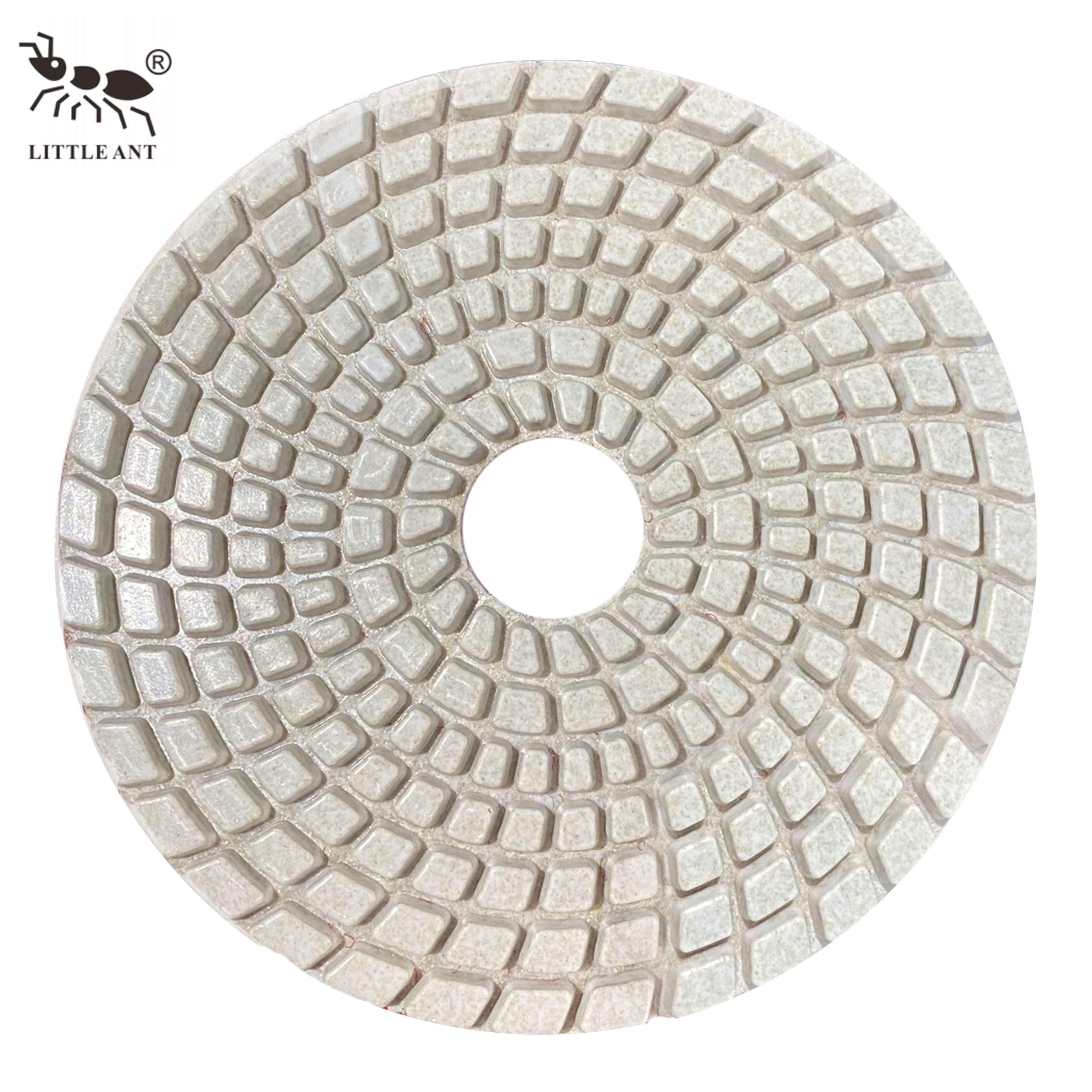 Little Ant Hot Best Spirl Wet Polish Pad 4 polegadas 100mm menos poeira para pedra de concreto