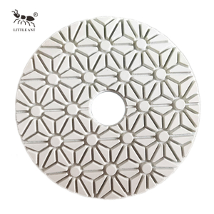 Almofada de polimento úmido de flor de 4 etapas com diamante flexível para pedra, mármore, granito, terrazzo, calcário, concreto