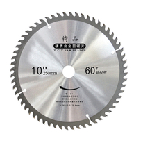 10 polegadas 60 dentes tct alumínio de corte de serra circular lâmina