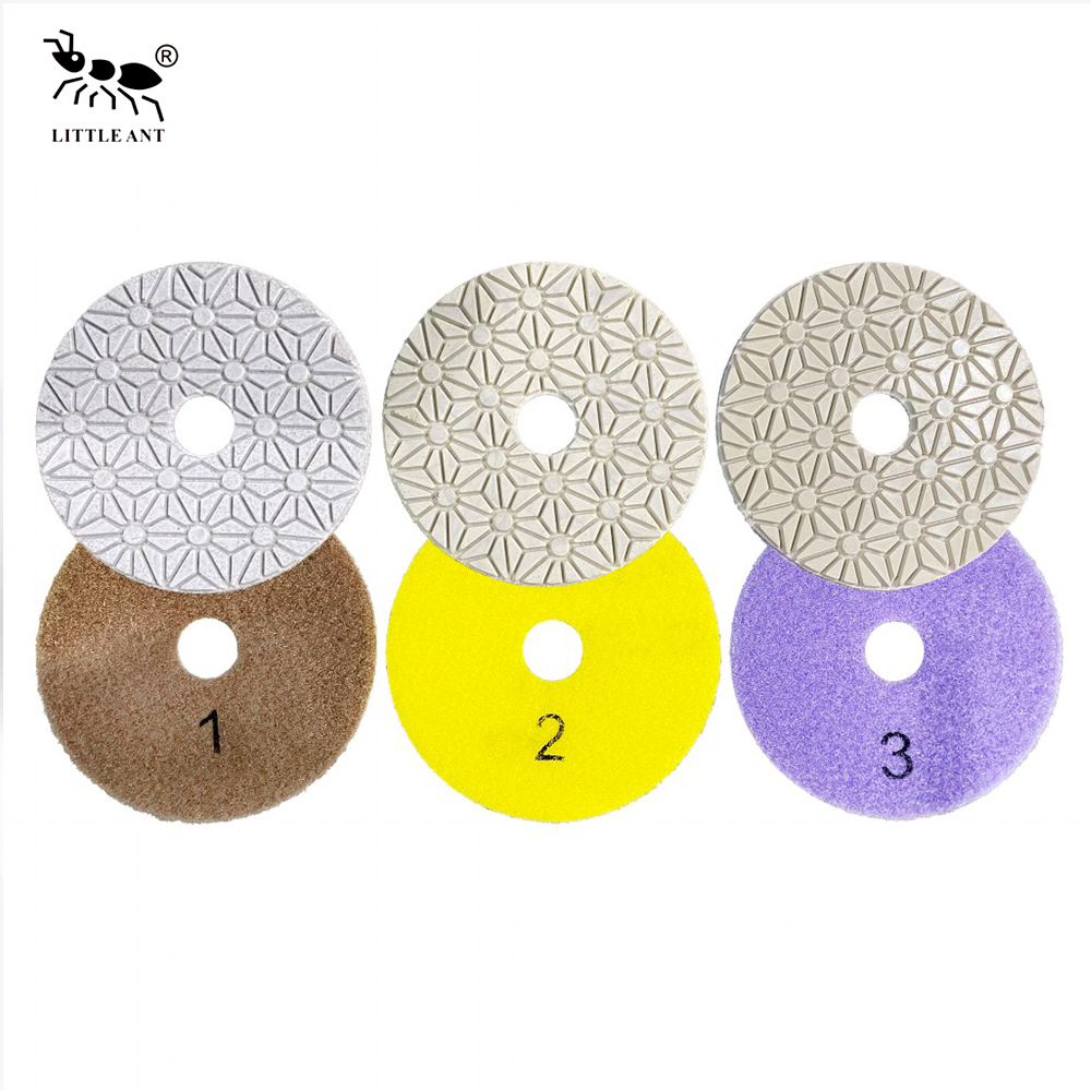 Little Ant 3 ou 4 Passos Modelo de Flor Diamond Polishing Polding Flexível para Pedra Granito Terrazzo de Terrazzo de Concreto