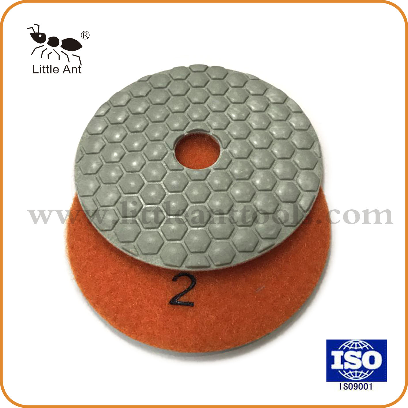 Hexágono pressionou almofadas de polimento seco Diamante para moedor portátil de mão de pedra natural e sintética